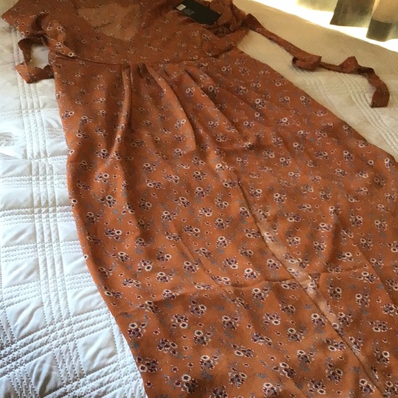 Floral Rust Dress - Picture 3 of 9